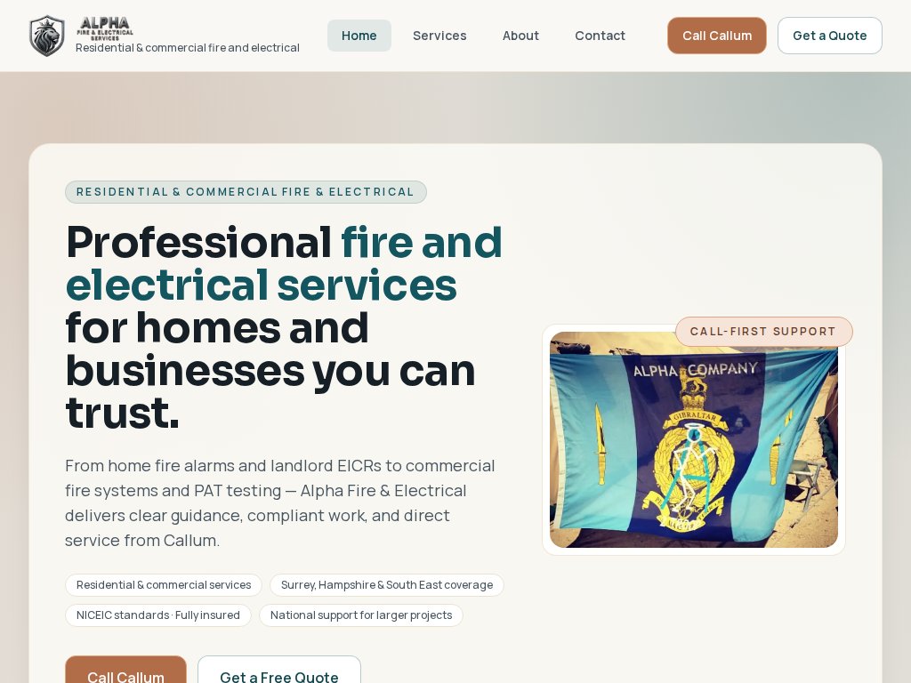 alphafireelectrical.co.uk preview