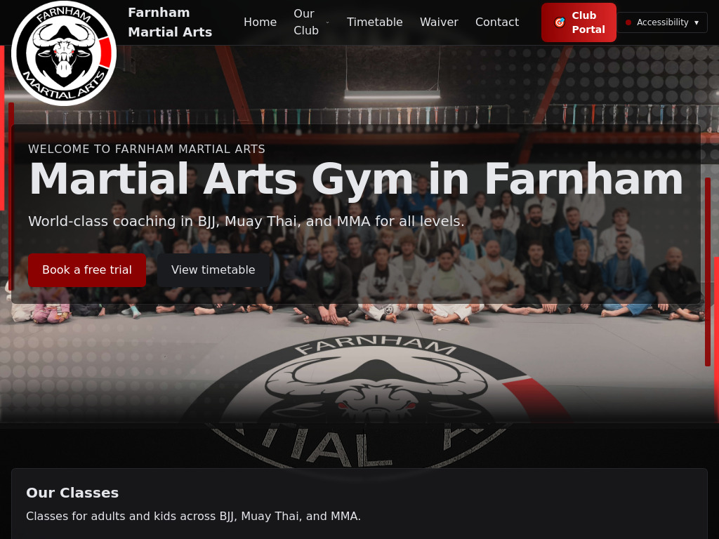 farnhammartialarts.co.uk preview