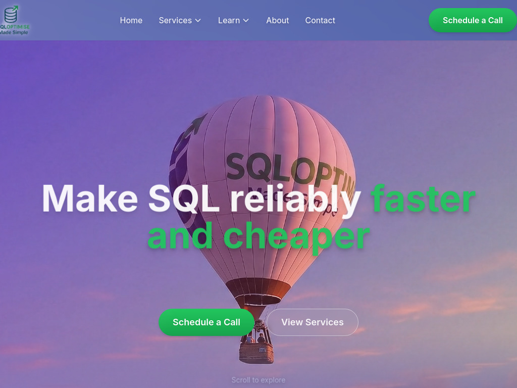 sqloptimise.com preview